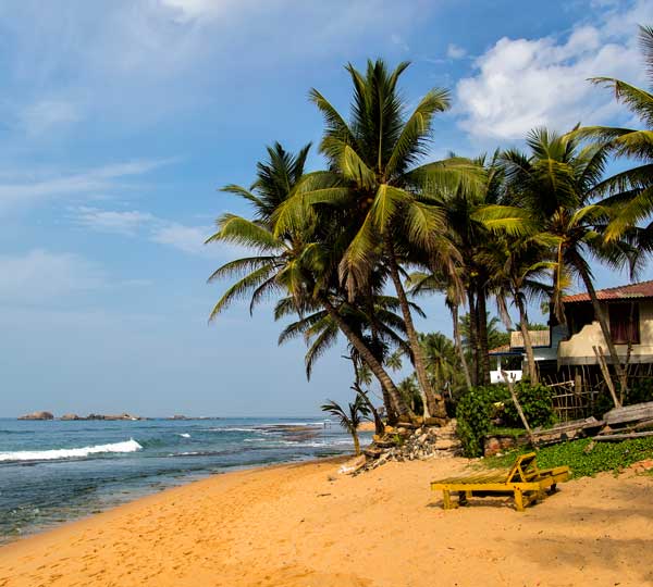 Den flotte strand i Negombo på Sri Lanka